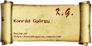 Konrád György névjegykártya